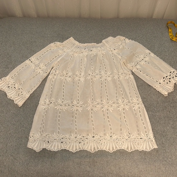 Coastal Fairy Eyelet Top Small Boho Coquette Conchita Cottage BeachSheer Summer - Picture 6 of 8